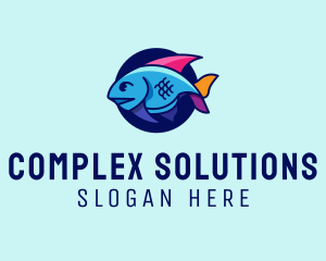 Colorful Marine Fish  logo design