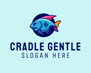 Colorful Marine Fish  logo design