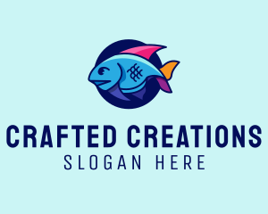 Colorful Marine Fish  logo design