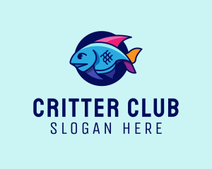 Colorful Marine Fish  logo design