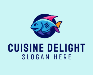 Colorful Marine Fish  logo design