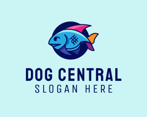 Colorful Marine Fish  logo design