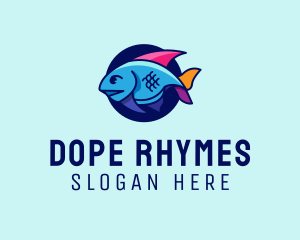 Colorful Marine Fish  logo design