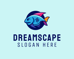 Colorful Marine Fish  logo design