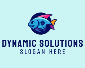 Colorful Marine Fish  logo design