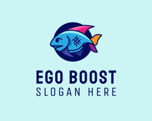 Colorful Marine Fish  logo design