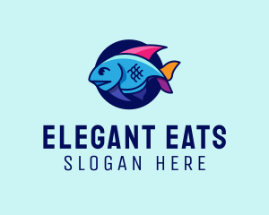 Colorful Marine Fish  logo design