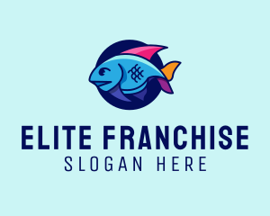 Colorful Marine Fish  logo design