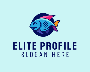 Colorful Marine Fish  logo design