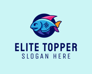 Colorful Marine Fish  logo design