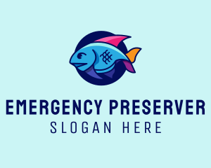 Colorful Marine Fish  logo design