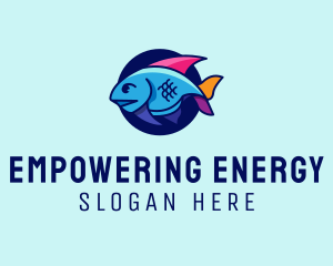 Colorful Marine Fish  logo design