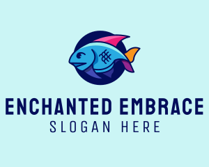 Colorful Marine Fish  logo design