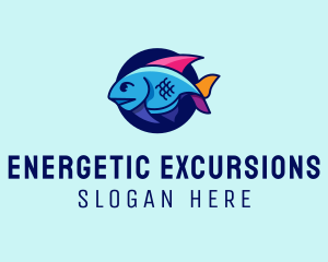 Colorful Marine Fish  logo design