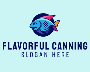 Colorful Marine Fish  logo design