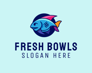 Colorful Marine Fish  logo design