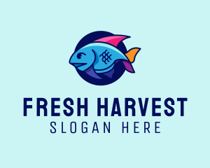 Colorful Marine Fish  logo design