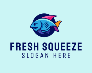 Colorful Marine Fish  logo design