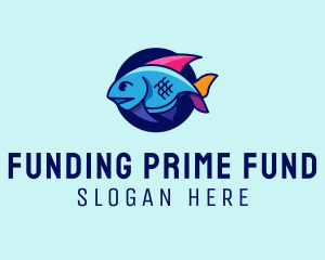 Colorful Marine Fish  logo design