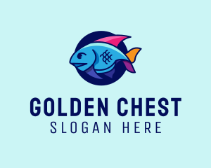 Colorful Marine Fish  logo design