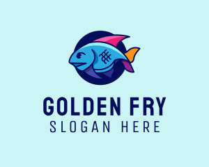 Colorful Marine Fish  logo design