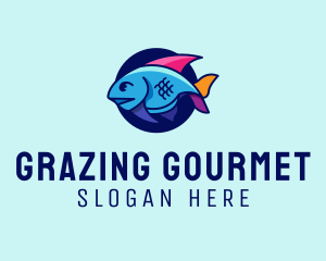 Colorful Marine Fish  logo design