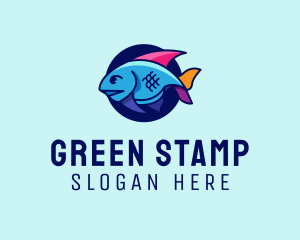 Colorful Marine Fish  logo design