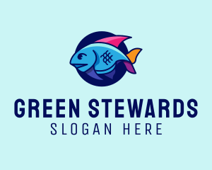 Colorful Marine Fish  logo design