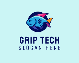 Colorful Marine Fish  logo design