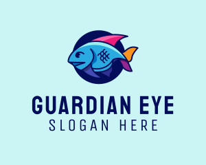 Colorful Marine Fish  logo design