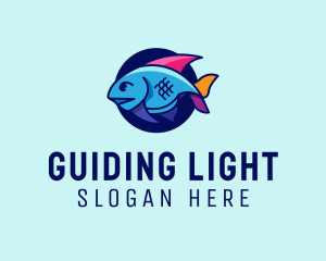 Colorful Marine Fish  logo design