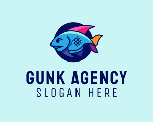 Colorful Marine Fish  logo design