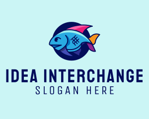 Colorful Marine Fish  logo design