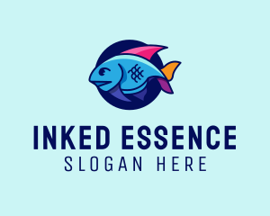 Colorful Marine Fish  logo design