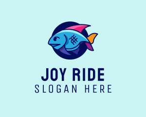 Colorful Marine Fish  logo design