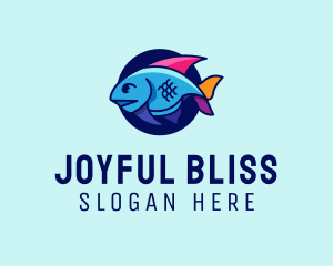 Colorful Marine Fish  logo design