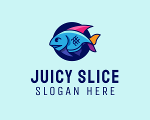 Colorful Marine Fish  logo design