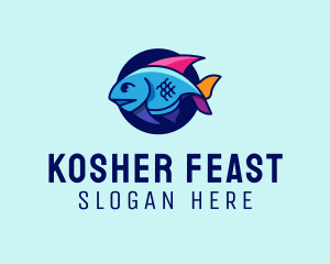 Colorful Marine Fish  logo design