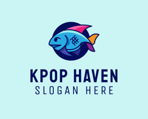 Colorful Marine Fish  logo design