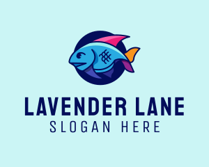 Colorful Marine Fish  logo design