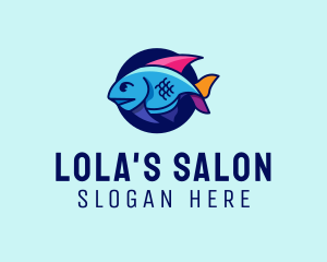 Colorful Marine Fish  logo design