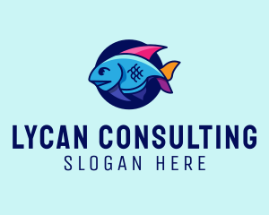 Colorful Marine Fish  logo design