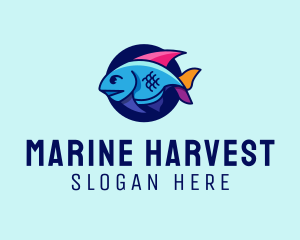 Colorful Marine Fish  logo design