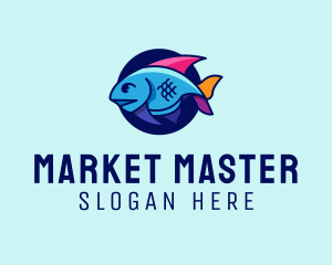 Colorful Marine Fish  logo design