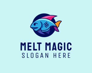 Colorful Marine Fish  logo design