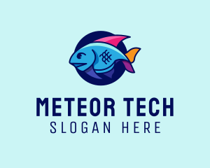 Colorful Marine Fish  logo design