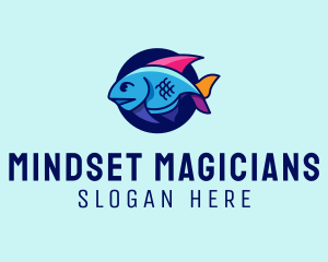 Colorful Marine Fish  logo design