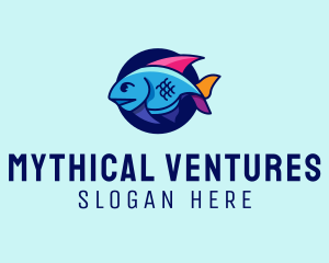 Colorful Marine Fish  logo design