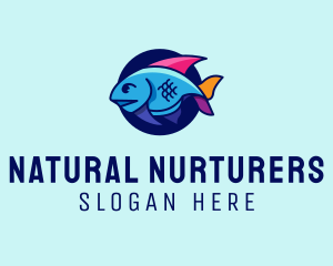 Colorful Marine Fish  logo design