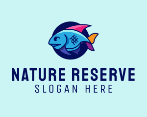 Colorful Marine Fish  logo design